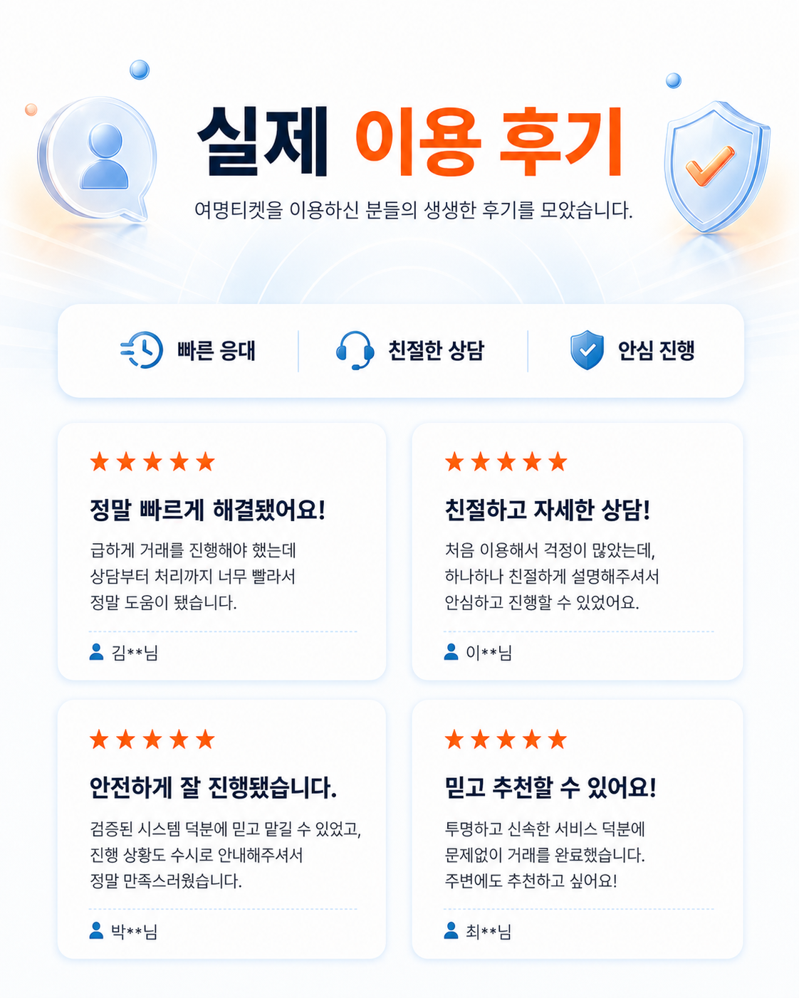 여명티켓 실제 이용 후기. 빠른 응대, 친절한 상담, 안심 진행.